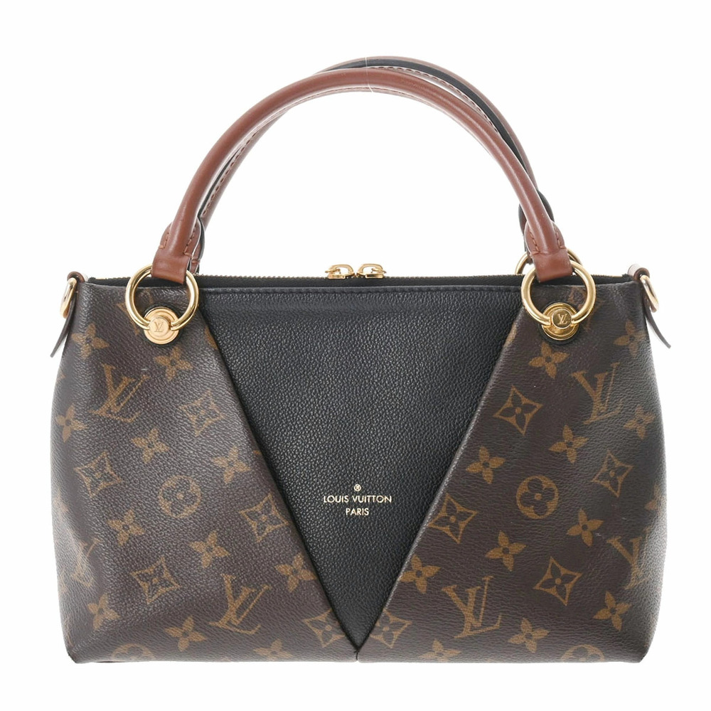 LOUIS VUITTON Monogram V Tote Noir Black Leather Canvas Handbag